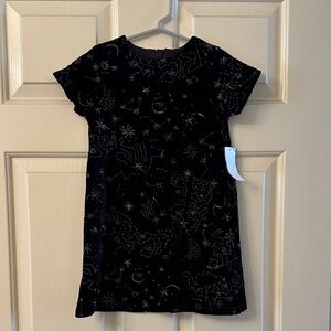 Black Velvet Constellation Kids Dress